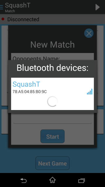 SquashT Android Bluetooth